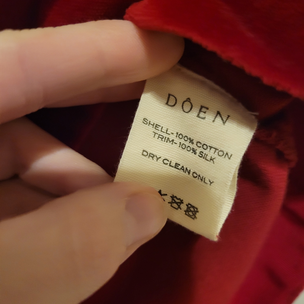 Doen Heirloom Red Velvet Mini Dress with Lace Trim - Picture 6 of 11